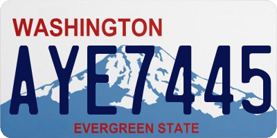 WA license plate AYE7445