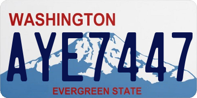 WA license plate AYE7447