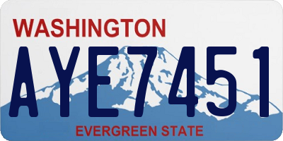 WA license plate AYE7451