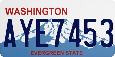 WA license plate AYE7453