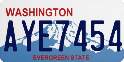 WA license plate AYE7454