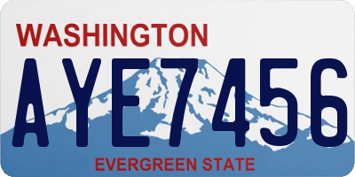 WA license plate AYE7456