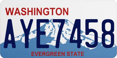 WA license plate AYE7458