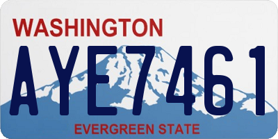 WA license plate AYE7461