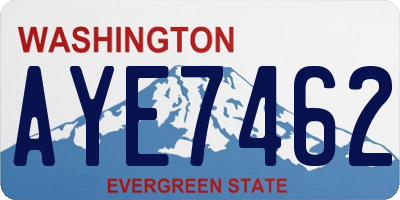 WA license plate AYE7462