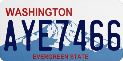 WA license plate AYE7466