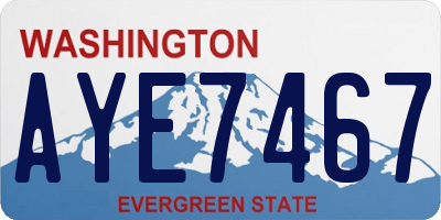 WA license plate AYE7467