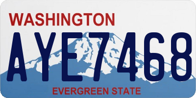 WA license plate AYE7468