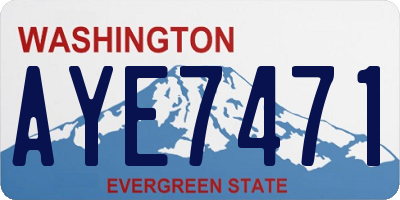 WA license plate AYE7471