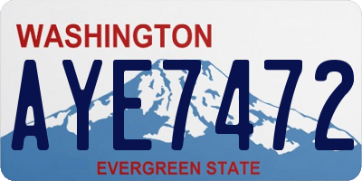WA license plate AYE7472