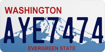 WA license plate AYE7474