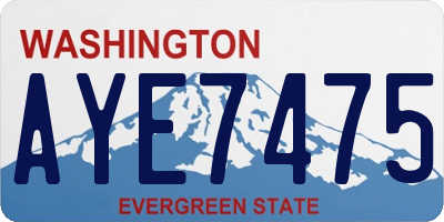 WA license plate AYE7475