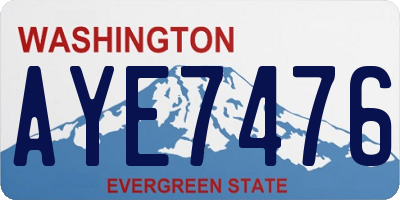 WA license plate AYE7476