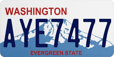 WA license plate AYE7477