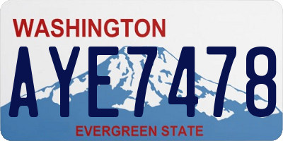 WA license plate AYE7478