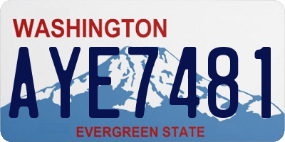 WA license plate AYE7481