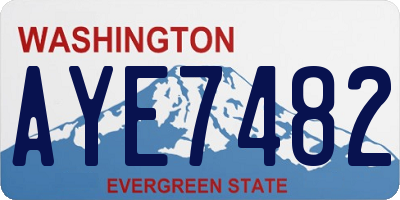 WA license plate AYE7482