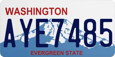 WA license plate AYE7485