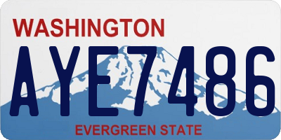 WA license plate AYE7486