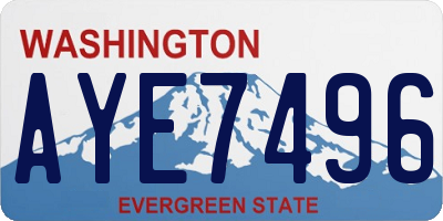 WA license plate AYE7496
