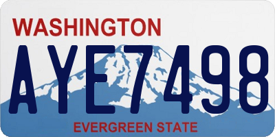WA license plate AYE7498