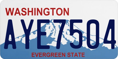 WA license plate AYE7504