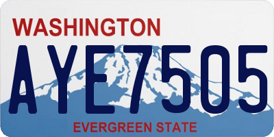 WA license plate AYE7505