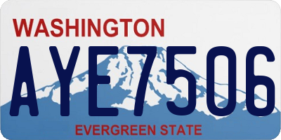WA license plate AYE7506