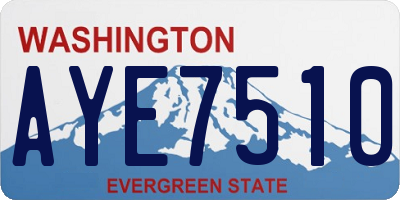 WA license plate AYE7510