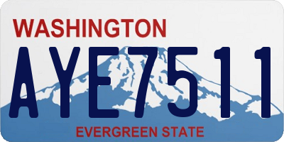 WA license plate AYE7511