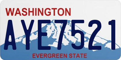 WA license plate AYE7521