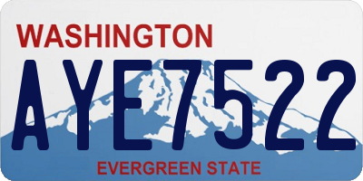 WA license plate AYE7522