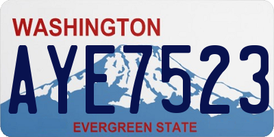 WA license plate AYE7523