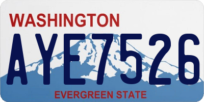 WA license plate AYE7526