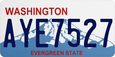 WA license plate AYE7527