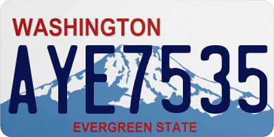 WA license plate AYE7535