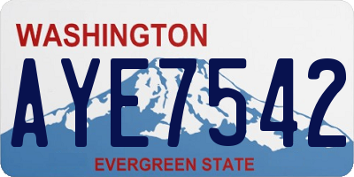 WA license plate AYE7542