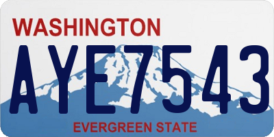 WA license plate AYE7543