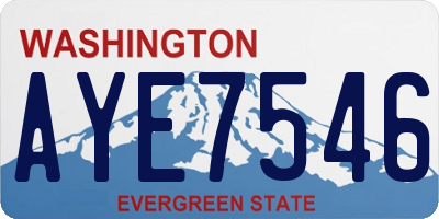 WA license plate AYE7546