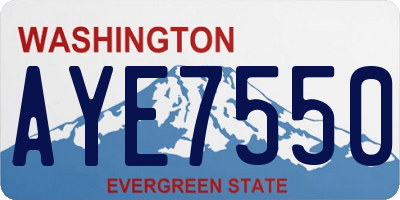 WA license plate AYE7550