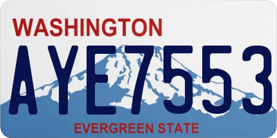WA license plate AYE7553