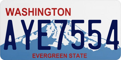 WA license plate AYE7554