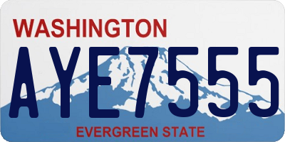 WA license plate AYE7555
