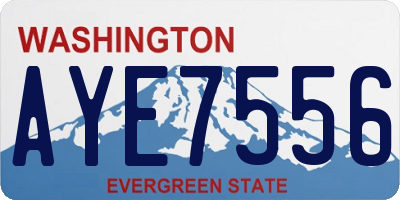 WA license plate AYE7556