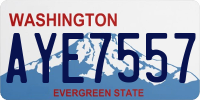 WA license plate AYE7557