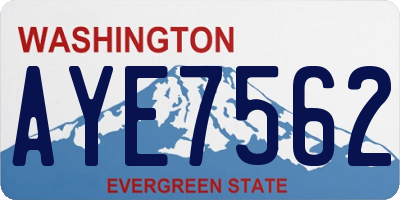 WA license plate AYE7562