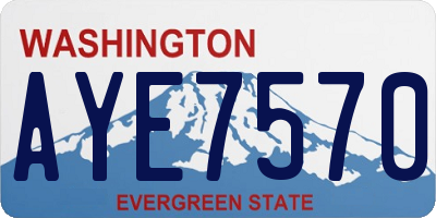 WA license plate AYE7570