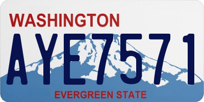 WA license plate AYE7571