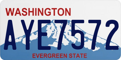 WA license plate AYE7572