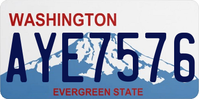 WA license plate AYE7576